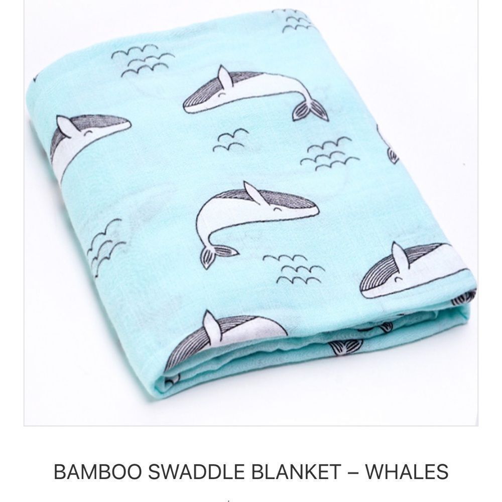 New Whales Bamboo Muslin Baby Swaddle Blanket
